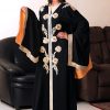 Wedding Abaya with Golden Flowers