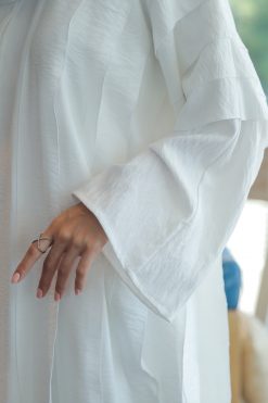MOICR005 4 White Frills Abaya