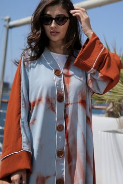 MOICR008 3 Rust & Ash grey Abaya