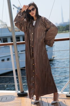 Brown Pleated Abaya