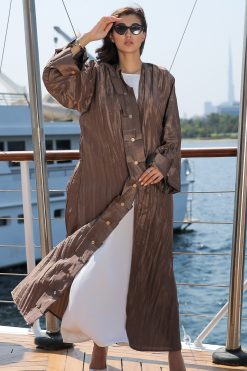 Brown Pleated Abaya