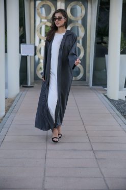 MOICR012 4 scaled 1 Grey Abaya with Pleats