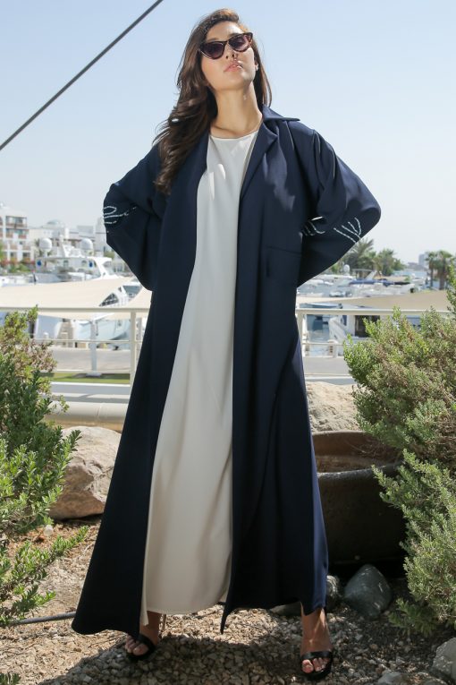 Navy Coat Style Abaya