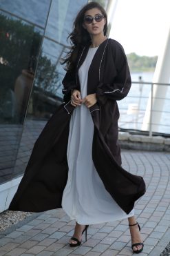 Brown Abaya with Thread