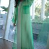 Green Organza Bisht