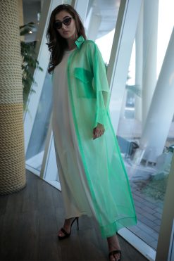 Green Organza Bisht