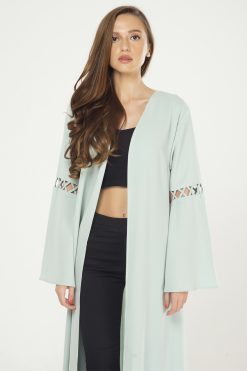 MBQ 000002 3 CrissCross Articulated Sleeves Cape - Green
