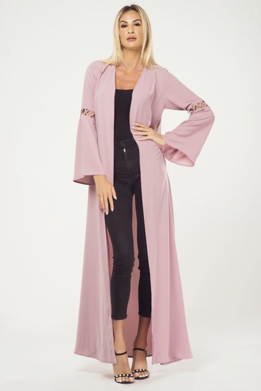 CrissCross Articulated Sleeves Cape - Pink