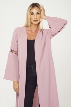 MBQ 000003 3 CrissCross Articulated Sleeves Cape - Pink
