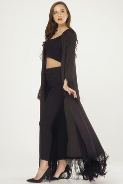 MBQ 000004 3 Fringes Black Cape