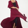 Maroon Pleated Bottom Cape