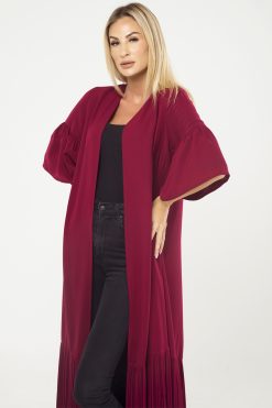 MBQ 000006 3 Maroon Pleated Bottom Cape