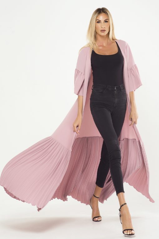 Pink Pleated Bottom Cape