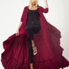 Maroon Ruffled Cape