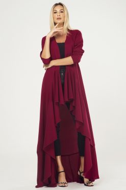 MBQ 000012 3 Maroon Ruffled Cape