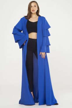 Blue Ruffled Sleeves Cape