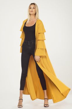 MBQ 000016 3 Yellow Ruffled Sleeves Cape