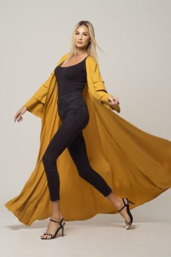 Yellow Ruffled Sleeves Cape