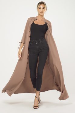 Buttoned Beige Cape