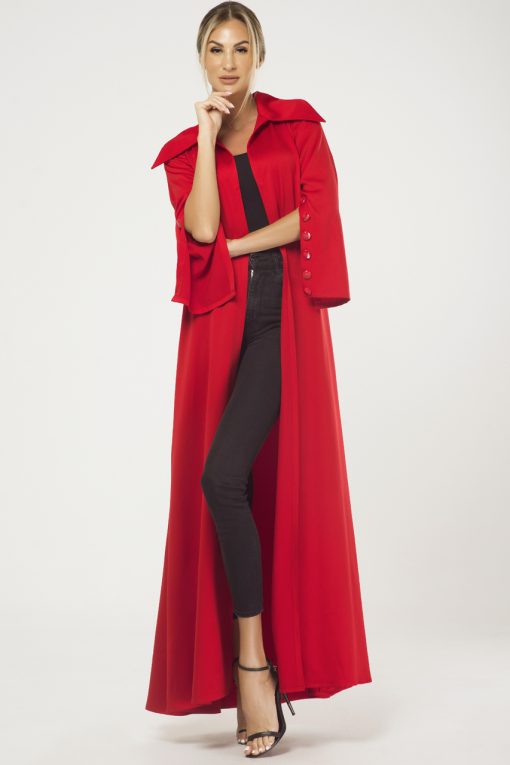 Cut Sleeves Red Cape