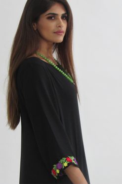 Black Floral Jalabiya
