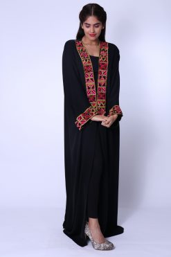 Black Abaya with Thread work