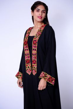 Black Abaya with Thread work