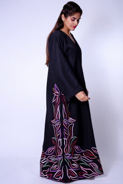 Colorful Leaves Embroidered Abaya