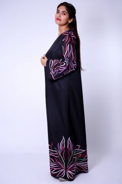 Colorful Leaves Embroidered Abaya