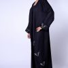 Butterfly Black And Silver Abaya