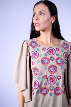 Linen Embroidered Jalabiya