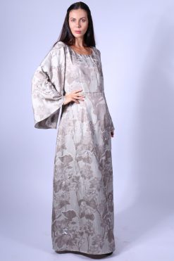 Printed Silk Kaftan Dress