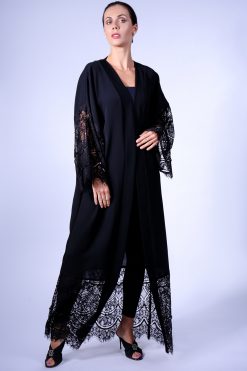 Crepe And Dantel Abaya