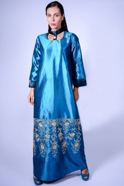 Blue Silk Jalabiya