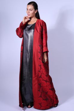 Red Bisht With Dress