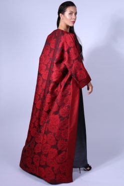 Red Bisht With Dress