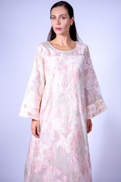 LS490 3 Peach Floral Jalabiya