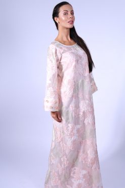 LS490 4 Peach Floral Jalabiya