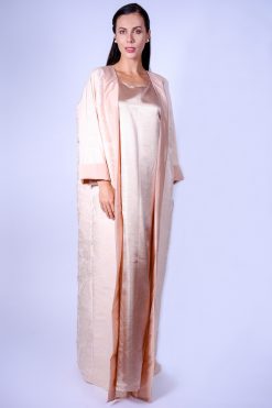 Peach Abaya with Dress