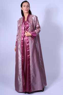 Dusty Pink Silk Abaya