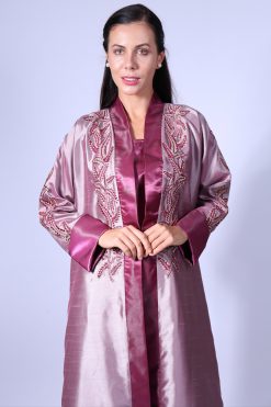 Dusty Pink Silk Abaya