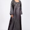 Dark Grey embroidered Jalabiya 7 Dark Grey embroidered Jalabiya