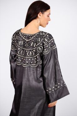 Dark Grey embroidered Jalabiya