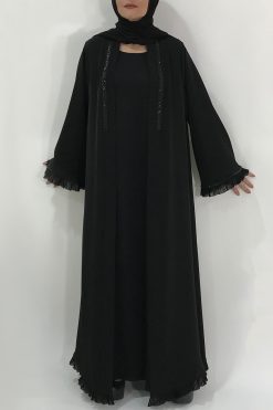 Sweela Chiffon & Crepe Abaya 9 TFD BL 10044 4 Sweela Chiffon & Crepe Abaya