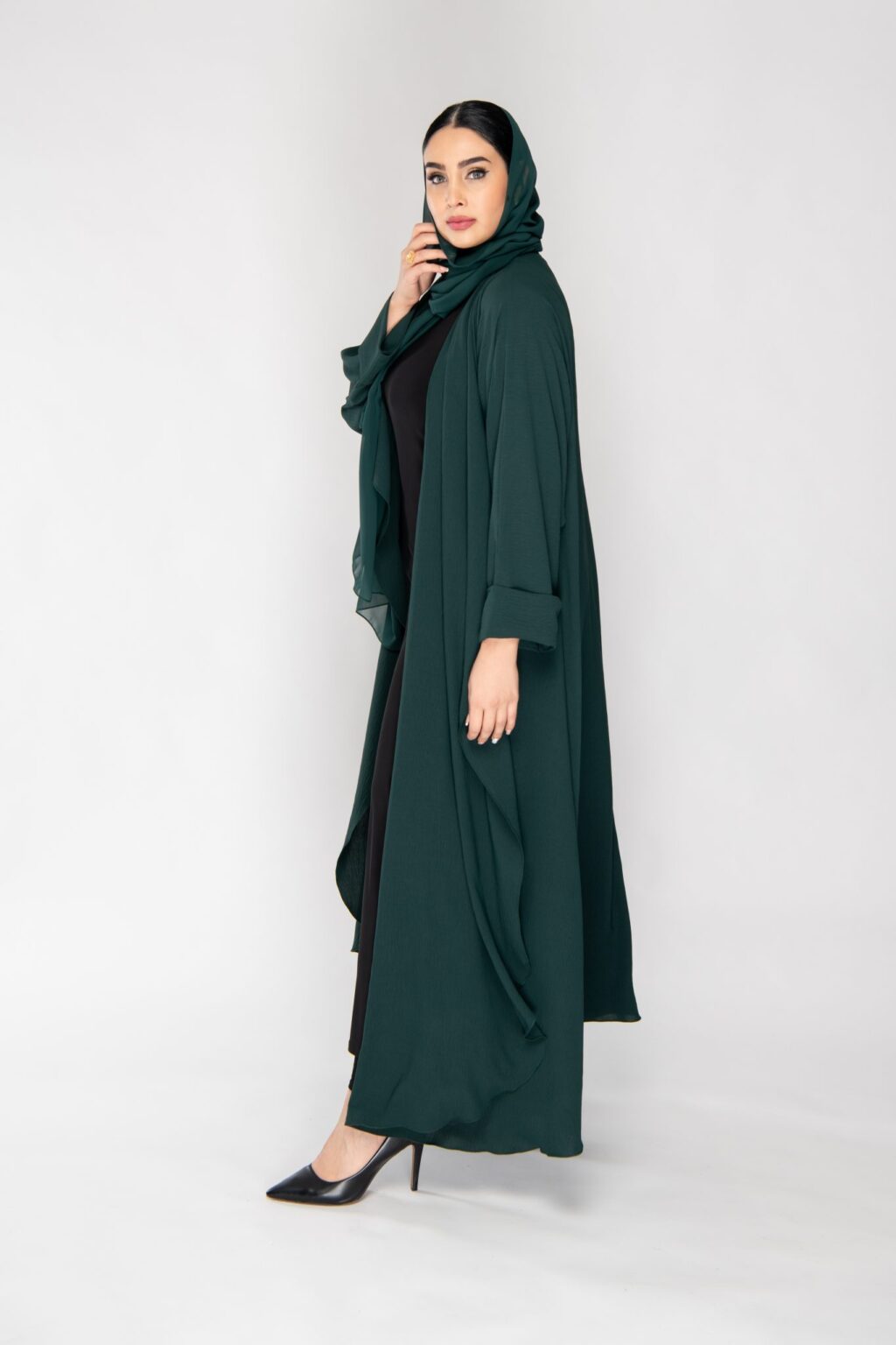 long open front abaya