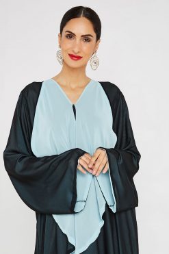 bsi3130 17 3 Black & Blue Two Toned Abaya
