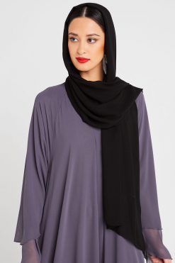 bsi3135 17 3 Chiffon Grey Abaya