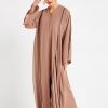 Brown Beads Embellished Abaya