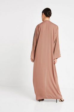 bsi3119 8 2 Brown Beads Embellished Abaya