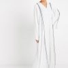 White Beads Bmbellished Abaya